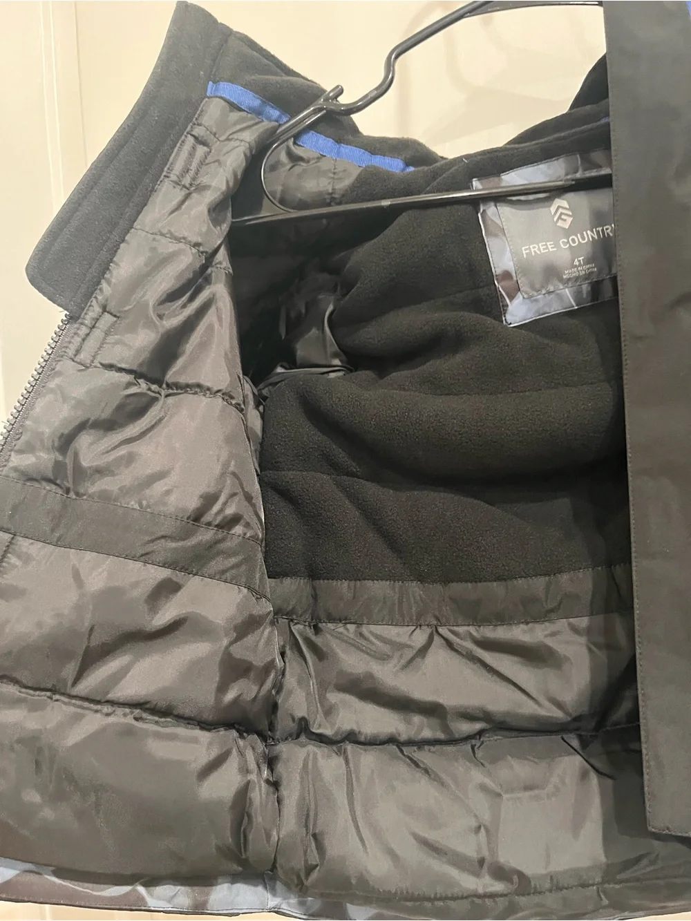 Free Country Blue and Black Toddler Girls ' Ski Jacket with Camouflage Accent